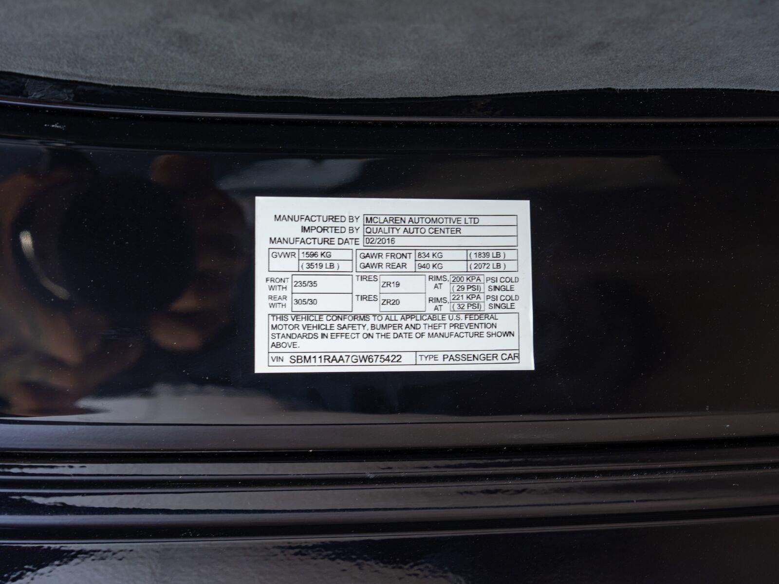 2016 McLaren 675Lt 2dr Cpe